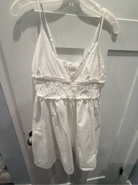 Jessica Simpson White Cotton Babydoll Sundress Cover Up Medium Beach Vacation